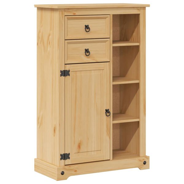 vidaXL Ντουλάπι Μπάνιου Corona 70x33x110 εκ. από Μασίφ Ξύλο Πεύκου