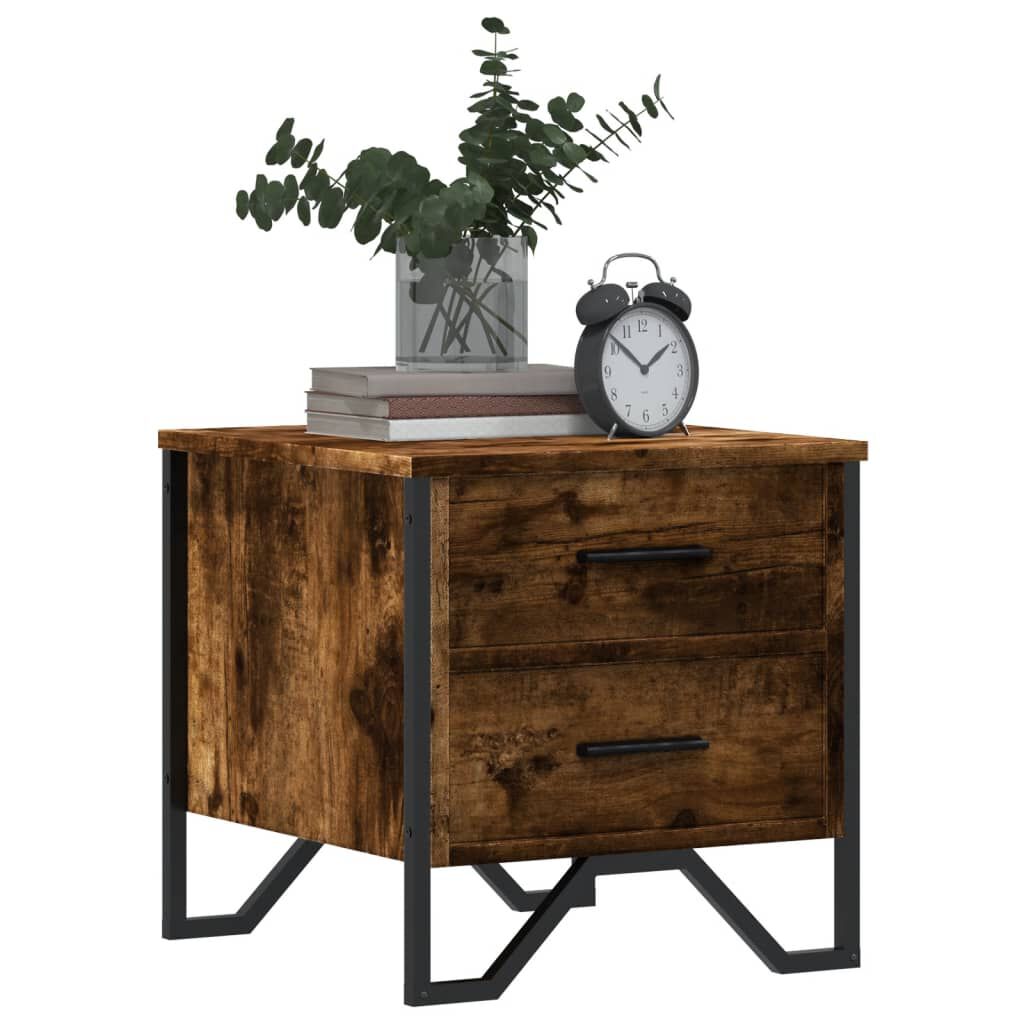 vidaXL Κομοδίνα 2 τεμ. Καπνιστή Δρυς 40x41x40 εκ. Επεξεργασμένο Ξύλο