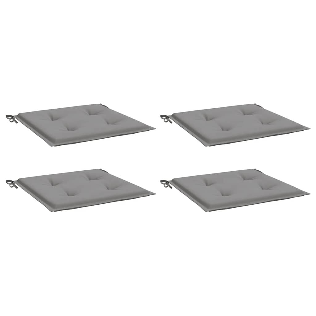 vidaXL Μαξιλάρια Καρέκλας Κήπου 4 τεμ. Γκρι 40x40x4 εκ. Υφασμάτινα