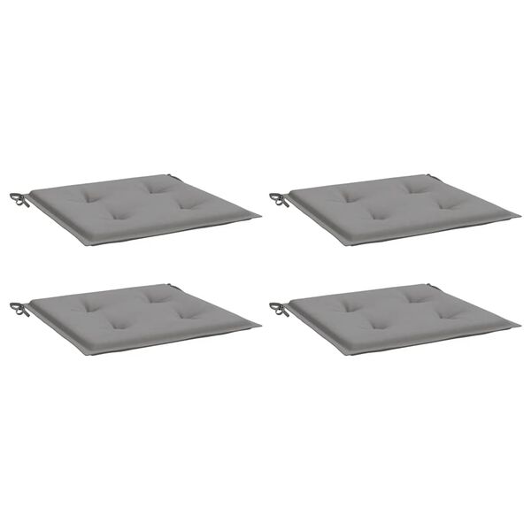 vidaXL Μαξιλάρια Καρέκλας Κήπου 4 τεμ. Γκρι 40x40x4 εκ. Υφασμάτινα