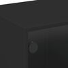 vidaXL Τραπεζάκι Σαλονιού Μαύρο 68x50x42 εκ. με Γυάλινες Πόρτες