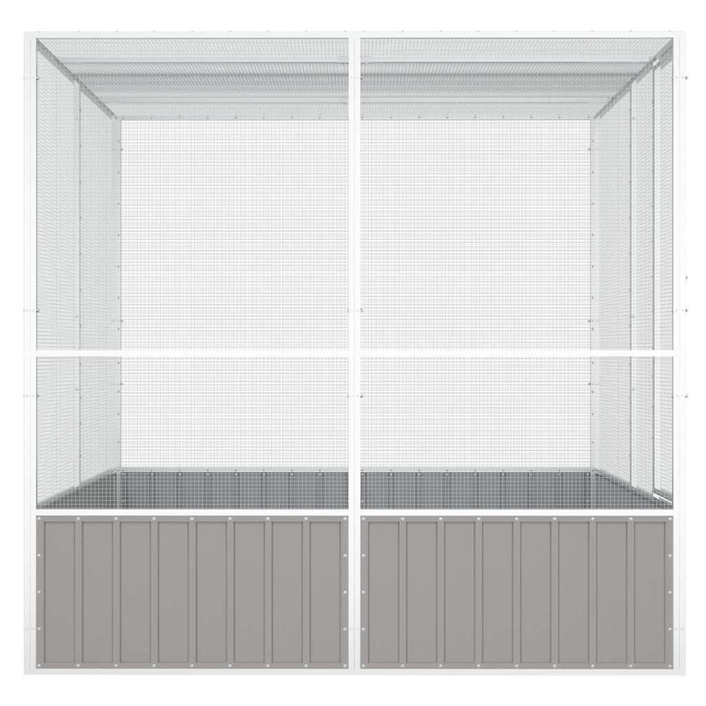 vidaXL Κλουβί Πουλιών Γκρι 213,5x217,5x211,5εκ από Γαλβανισμένο Χάλυβα