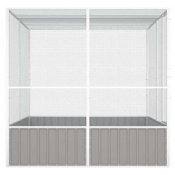 vidaXL Κλουβί Πουλιών Γκρι 213,5x217,5x211,5εκ από Γαλβανισμένο Χάλυβα