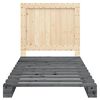 vidaXL Πλαίσιο Κρεβατιού με Κεφαλάρι Γκρι 100x200εκ. Μασίφ Ξύλο Πεύκου