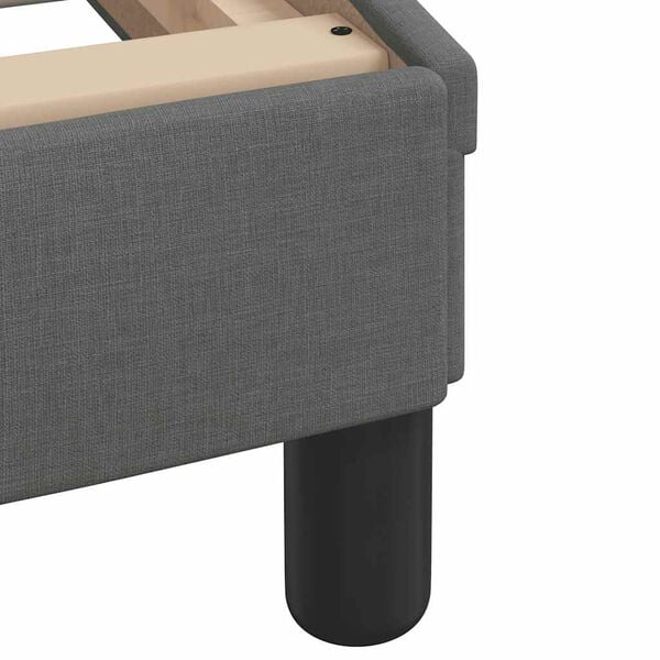 vidaXL Κρεβάτι με Στρώμα Σκούρο Γκρι 120x200 εκ. Υφασμάτινο