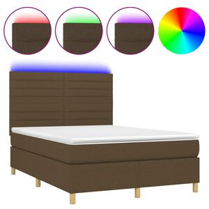 vidaXL &Kappa;&rho;&epsilon;&beta;ά&tau;&iota; Boxspring &mu;&epsilon; &Sigma;&tau;&rho;ώ&mu;&alpha; & LED &Sigma;&kappa;.&Kappa;&alpha;&phi;έ 140x200 &epsilon;&kappa; &Upsilon;&phi;&alpha;&sigma;&mu;ά&tau;&iota;&nu;&omicron;