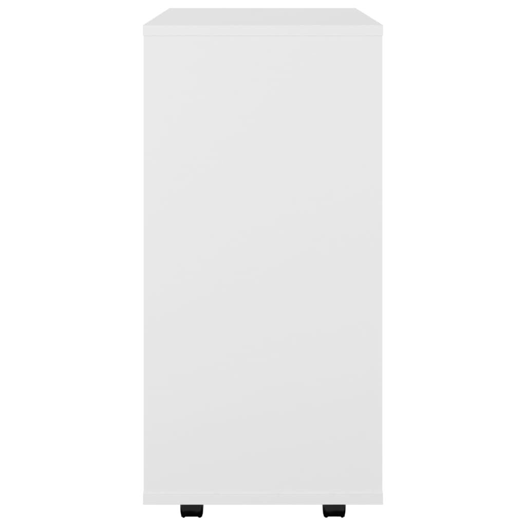 vidaXL Ντουλάπι Τροχήλατο Λευκό 60 x 35 x 75 εκ. από Επεξ. Ξύλο