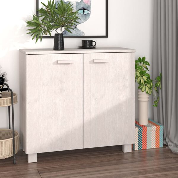 vidaXL Ντουλάπι HAMAR Λευκό 85 x 35 x 80 εκ. από Μασίφ Ξύλο Πεύκου