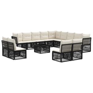 vidaXL &Sigma;&epsilon;&tau; &Kappa;&alpha;&nu;&alpha;&pi;έ &Kappa;ή&pi;&omicron;&upsilon; 14 pcs &Mu;&alpha;ύ&rho;&omicron; &sigma;&upsilon;&nu;&theta;&epsilon;&tau;&iota;&kappa;ό &rho;&alpha;&tau;ά&nu;