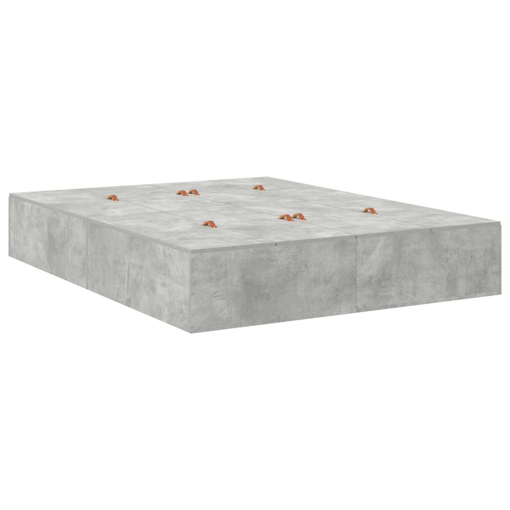 vidaXL Κρεβάτι Αποθήκευσης Γκρι Σκυρόδεμα 160x200 cm