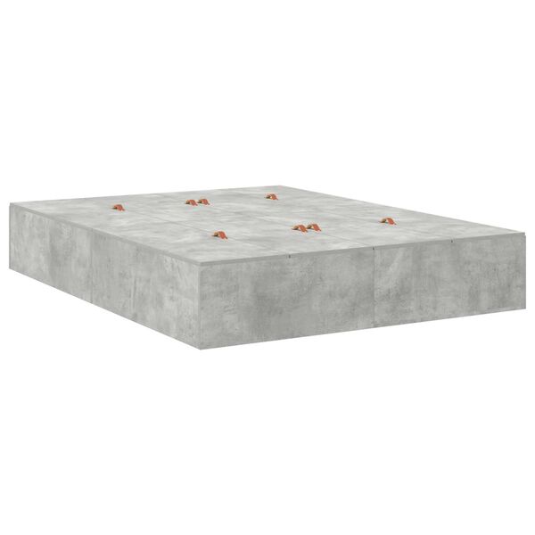 vidaXL Κρεβάτι Αποθήκευσης Γκρι Σκυρόδεμα 160x200 cm