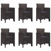 vidaXL Σέτ φαγητού για κήπο 7 pcs Καφέ Rattan Polt