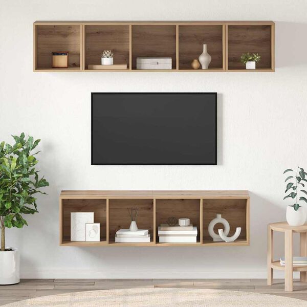 vidaXL &Sigma;&epsilon;&tau; &epsilon;&pi;ί&pi;&lambda;&omicron;&upsilon; &tau;&eta;&lambda;&epsilon;ό&rho;&alpha;&sigma;&eta;&sigmaf; 4 pcs Artisan Oak &Epsilon;&pi;&epsilon;&xi;&epsilon;&rho;&gamma;&alpha;&sigma;&mu;έ&nu;&omicron; &xi;ύ&lambda;&omicron;