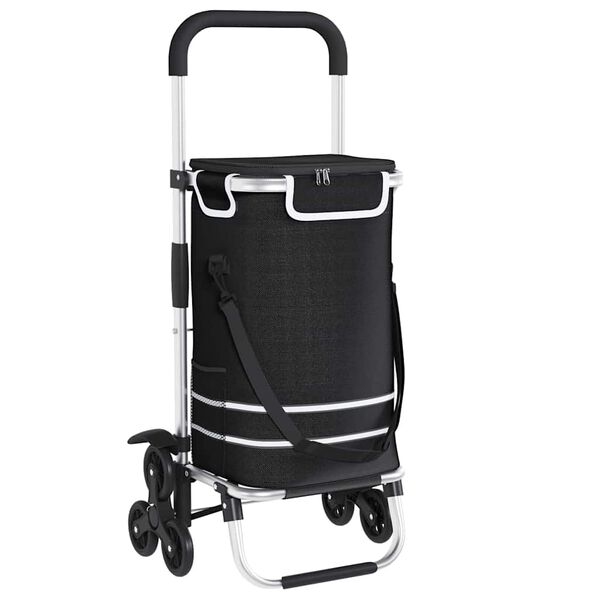 vidaXL Καρότσι Αγορών Μαύρο 47 x 39 x 100.5 εκ. Ύφασμα Oxford