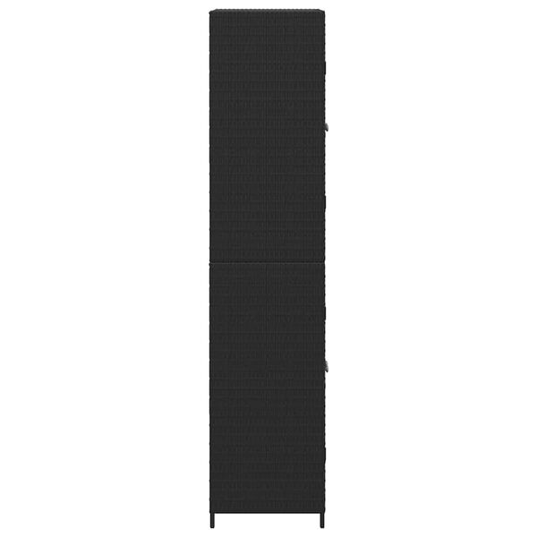 vidaXL Ντουλάπι Αποθήκευσης Κήπου Μαύρο 59x40x180 εκ. από Συνθ. Ρατάν