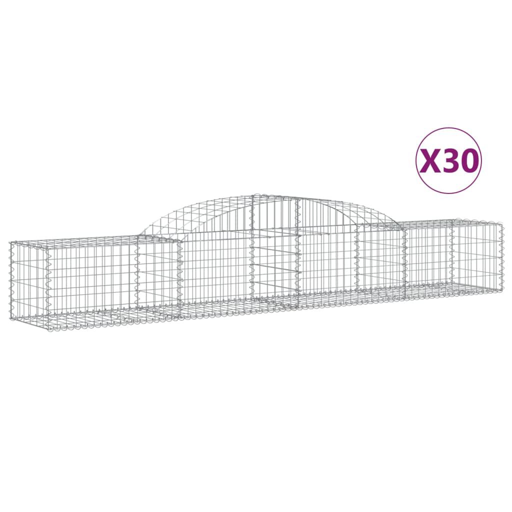 vidaXL Συρματοκιβώτια Τοξωτά 30 τεμ. 300x50x40/60 εκ. Γαλβαν. Ατσάλι