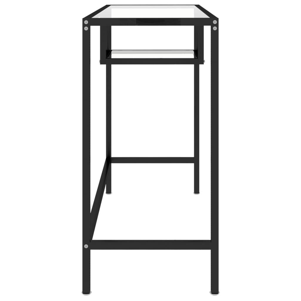 vidaXL Γραφείο Υπολογιστή Διάφανο 100 x 36 x 74 εκ. από Γυαλί