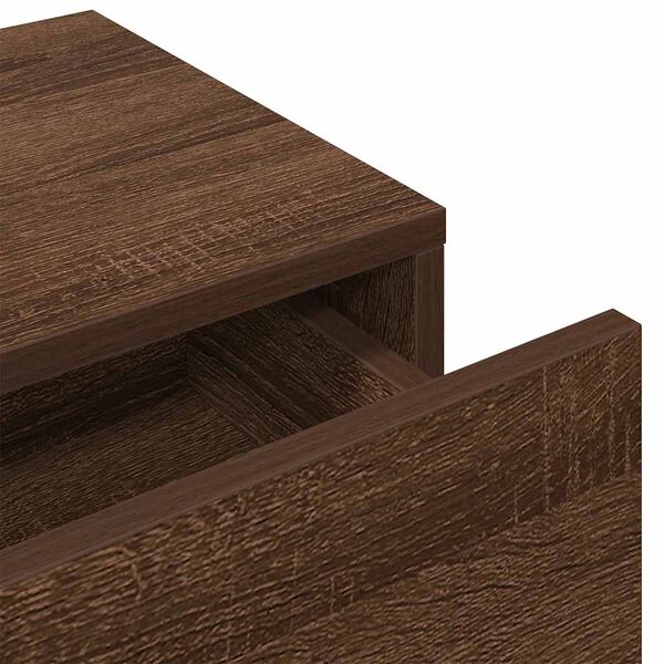 vidaXL Ράφι τοίχου με συρτάρια καφέ δρυς 60x26,5x15 cm Ξύλο μηχανής