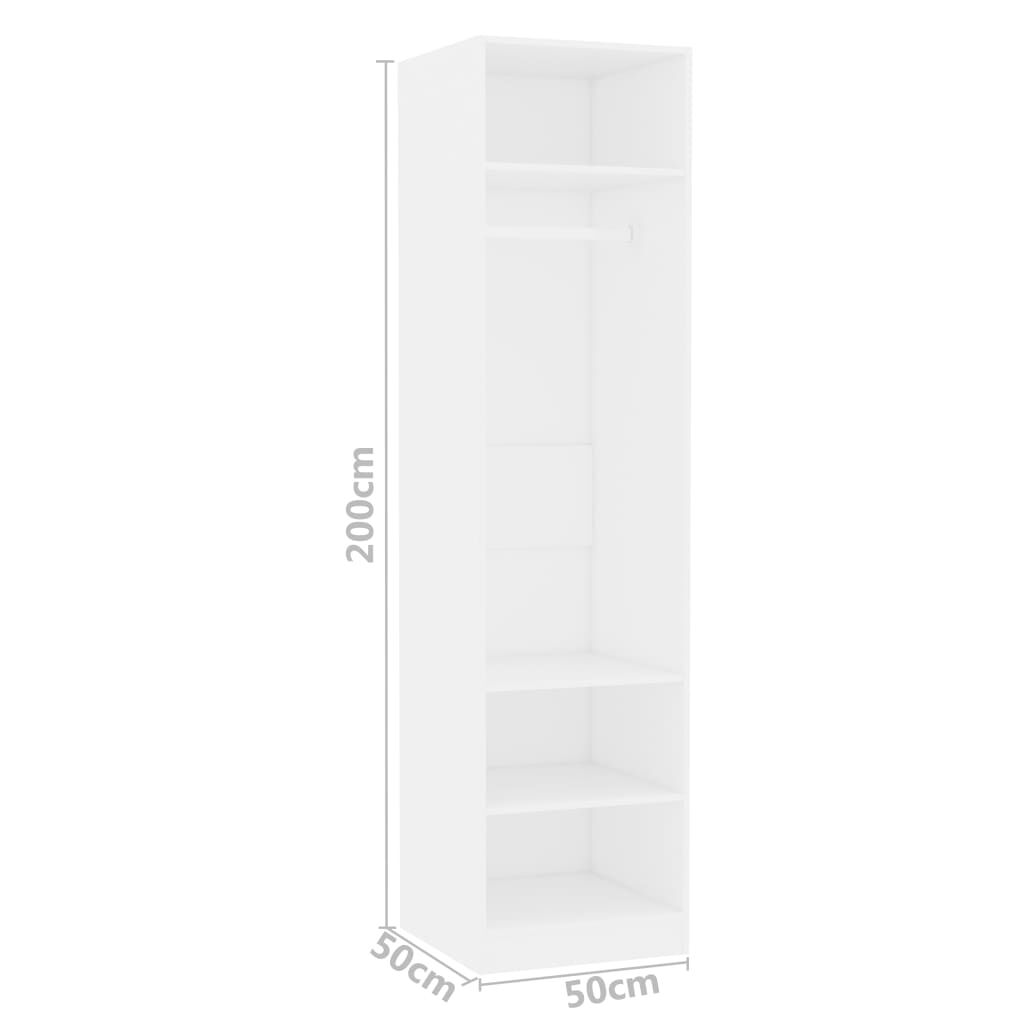 vidaXL Ντουλάπα Λευκή 50 x 50 x 200 εκ. από Επεξ. Ξύλο