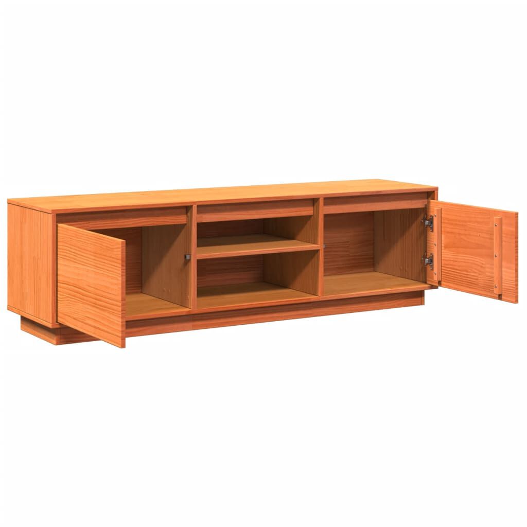 vidaXL Έπιπλο Τηλεόρασης Καφέ Μελί 140x35x40 εκ. από Μασίφ Ξύλο Πεύκου