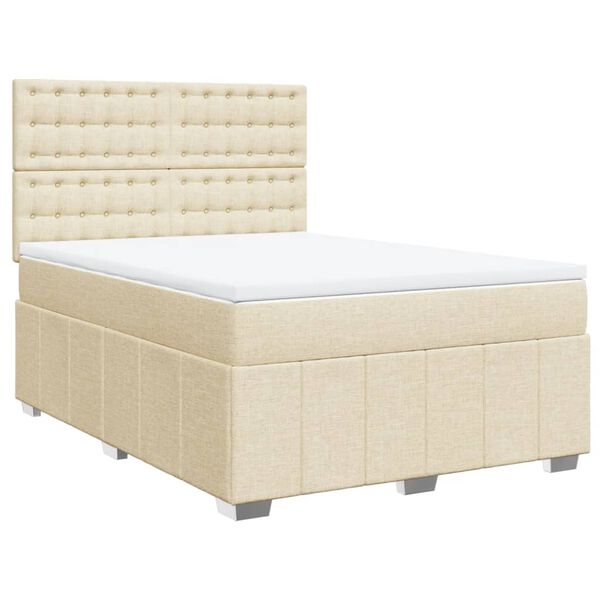 vidaXL &Kappa;&rho;&epsilon;&beta;ά&tau;&iota; Boxspring &mu;&epsilon; &Sigma;&tau;&rho;ώ&mu;&alpha; &Kappa;&rho;&epsilon;&mu; 160x200 &epsilon;&kappa;. &Upsilon;&phi;&alpha;&sigma;&mu;ά&tau;&iota;&nu;&omicron;