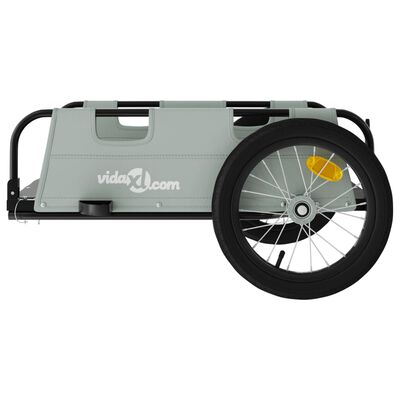 vidaXL Τρέιλερ Ποδηλάτου Κατοικίδιων Γκρι Ύφασμα Oxford/Σίδηρος