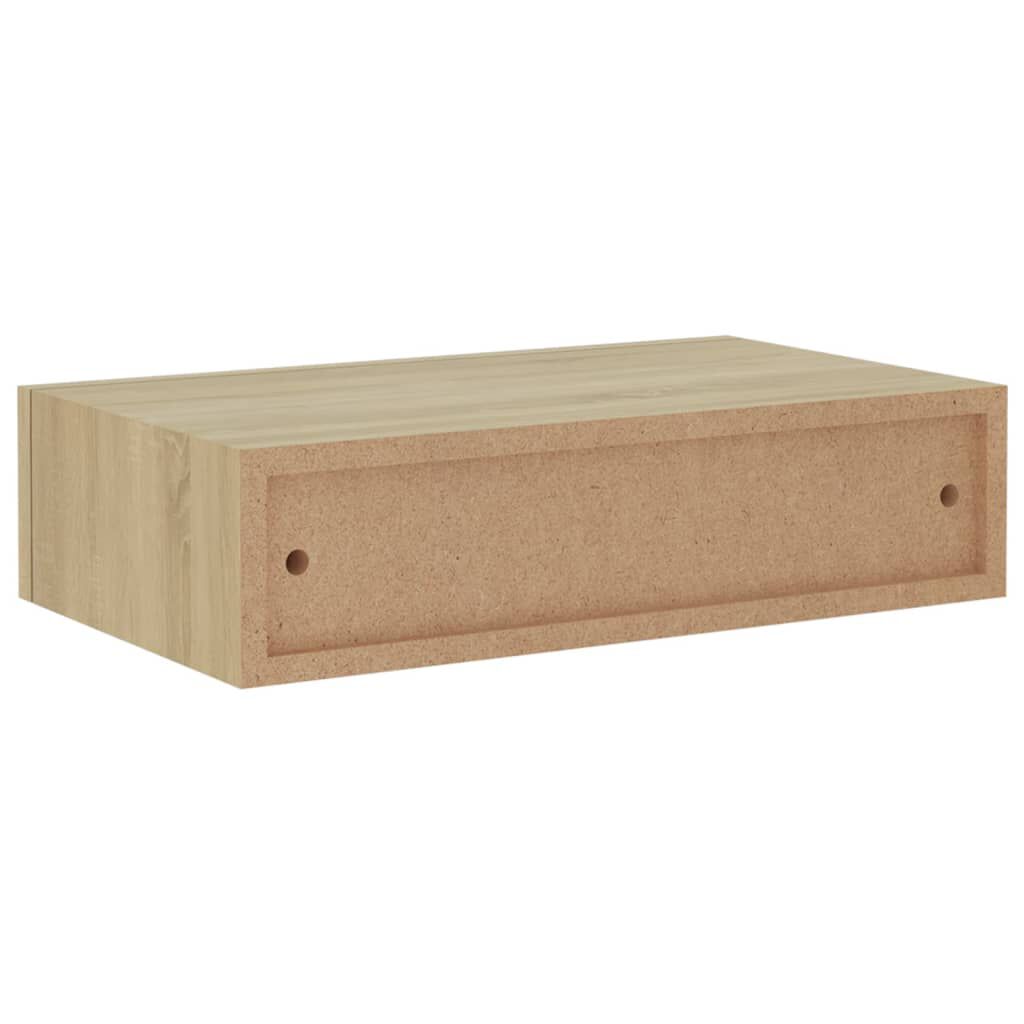 vidaXL Ράφι Επιτοίχιο με Συρτάρι Χρώμα Δρυός 40 x 23,5 x 10εκ. από MDF