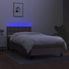 vidaXL &Kappa;&rho;&epsilon;&beta;ά&tau;&iota; Boxspring &mu;&epsilon; &Sigma;&tau;&rho;ώ&mu;&alpha; & LED Taupe 90x190 &epsilon;&kappa;. &Upsilon;&phi;&alpha;&sigma;&mu;ά&tau;&iota;&nu;&omicron;