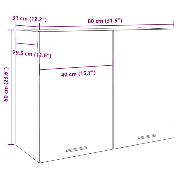 vidaXL Ντουλάπι Κρεμαστό Lyon Γκρι Σκυροδέματος 80x31x60 εκ. Επεξ.Ξύλο