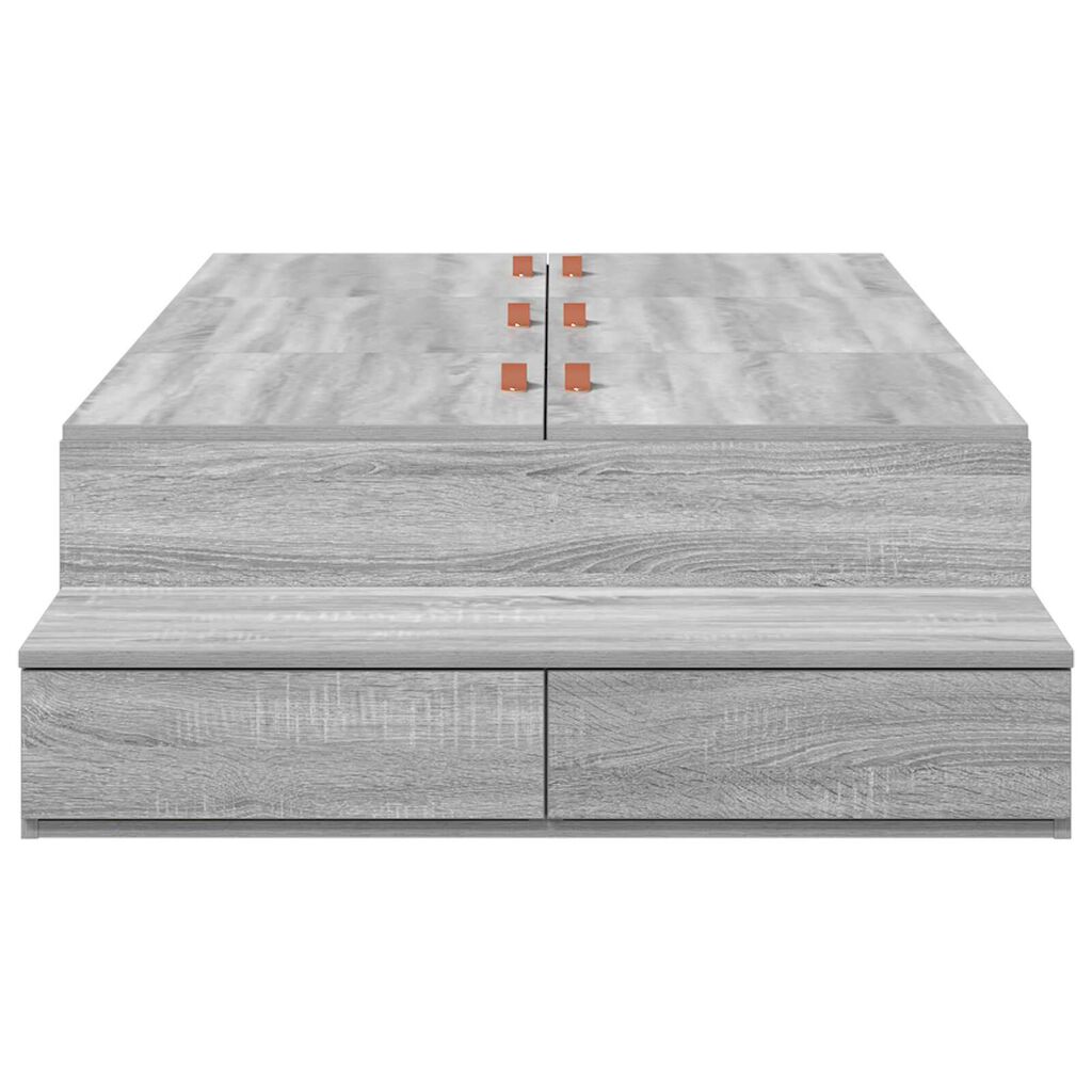 vidaXL Κρεβάτι με αποθηκευτικό χώρο Γκρι Sonoma 90x200 εκ