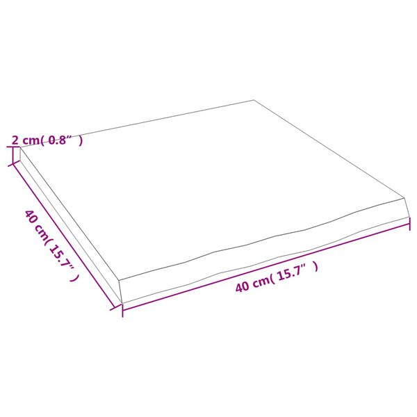 vidaXL Ράφι Τοίχου Σκούρο Καφέ 40x40x2 εκ. Επεξεργ. Μασίφ Ξύλο Δρυός