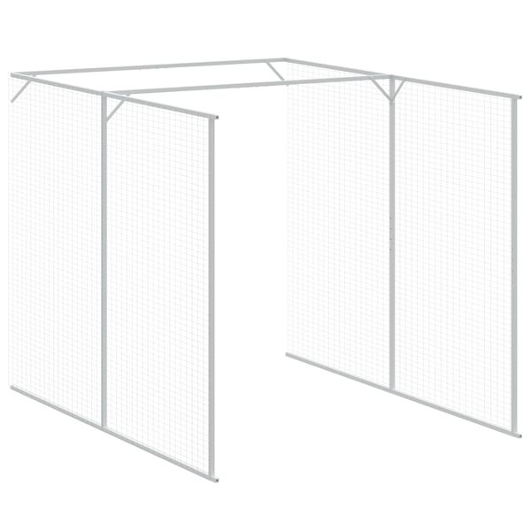 vidaXL Σπιτάκι Σκύλου με Αυλή Ανθρακί 165x1067x181 εκ. Γαλβαν. Χάλυβας