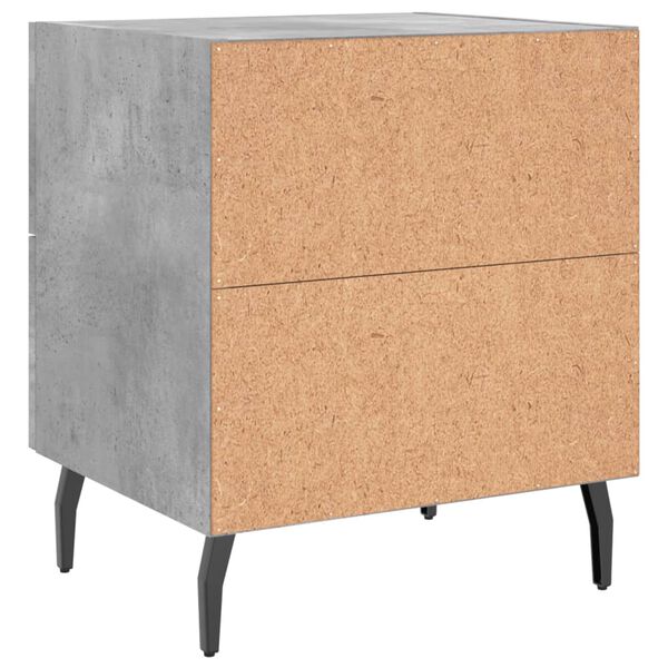 vidaXL Κομοδίνα 2 τεμ. Γκρι Σκυροδεμ. 40 x 35 x 47,5 εκ. Επεξεργ. Ξύλο