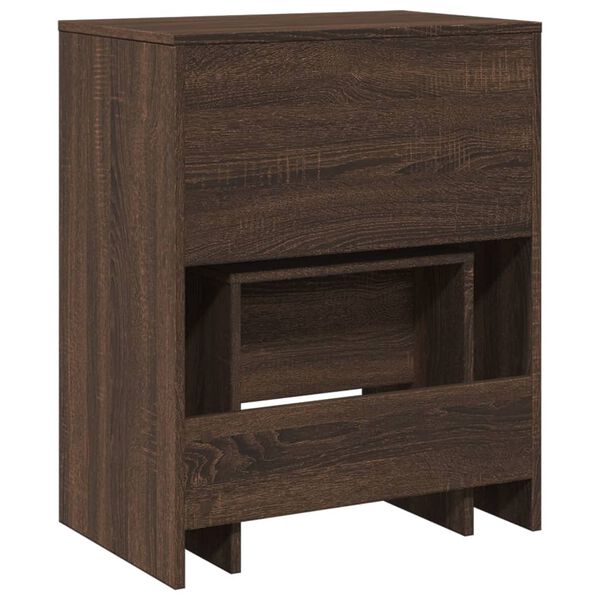vidaXL Μπουντουάρ με Καθρέφτη Καφέ Δρυς 60x40x113,5 εκ.
