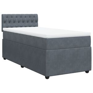 vidaXL Κρεβάτι Boxspring με Στρώμα Σκούρο Γκρι 80x200 εκ. Βελούδινο