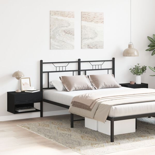 vidaXL Κομοδίνο 2 pcs Μαύρη δρυς 46 x 29.5 x 30 εκ. Επεξεργασμένο ξύλο