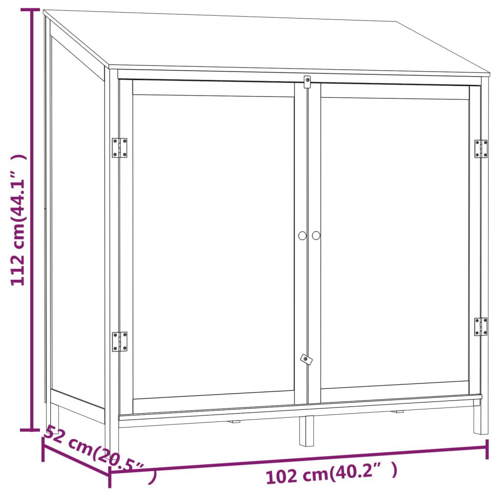 vidaXL Αποθήκη Κήπου Ανθράκι 102 x 52 x 112 εκ. από Μασίφ Ξύλο Ελάτης