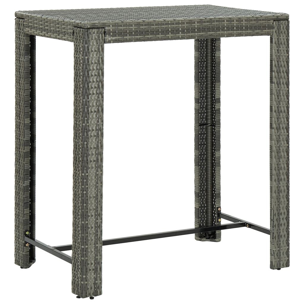 vidaXL Τραπέζι Μπαρ Κήπου Γκρι 100x60,5x110,5 εκ. από Συνθετικό Ρατάν