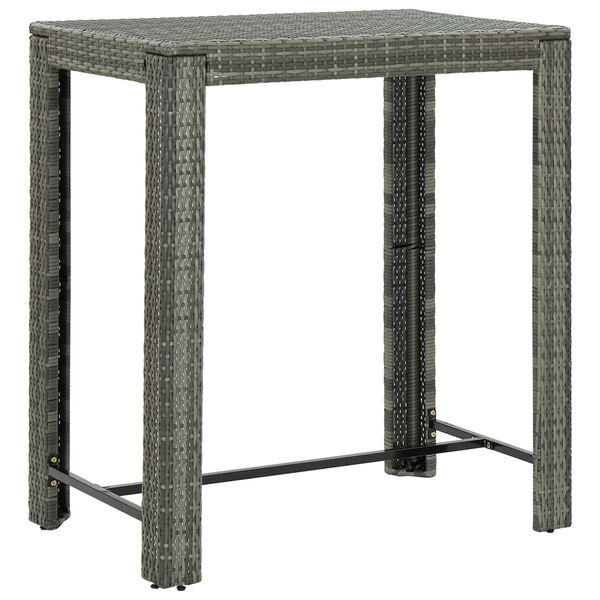 vidaXL Τραπέζι Μπαρ Κήπου Γκρι 100x60,5x110,5 εκ. από Συνθετικό Ρατάν
