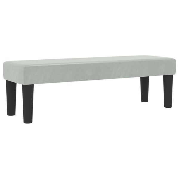 vidaXL Κρεβάτι Box Spring με Στρώμα & Πάγκο Ανοιχτό Γκρι 180x200 εκ. Βελούδινο