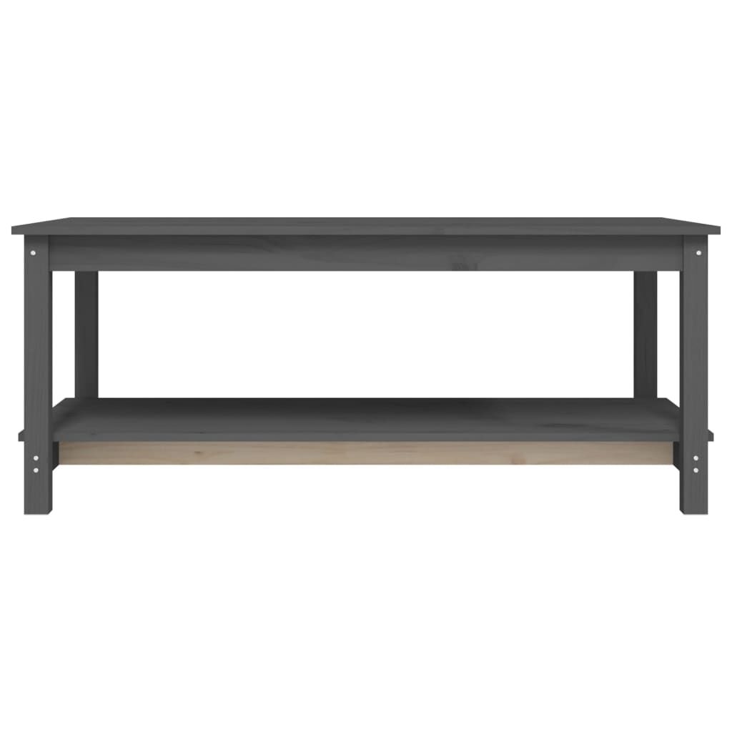 vidaXL Τραπεζάκι Σαλονιού Γκρι 110 x 55 x 45 εκ. από Μασίφ Ξύλο Πεύκου