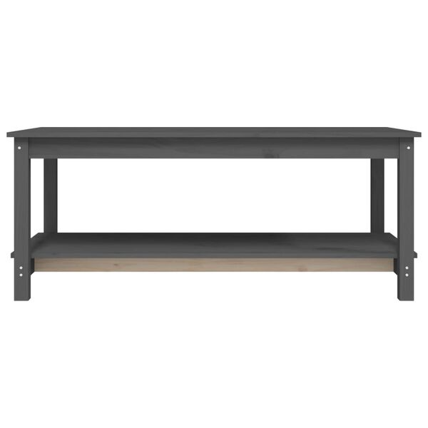 vidaXL Τραπεζάκι Σαλονιού Γκρι 110 x 55 x 45 εκ. από Μασίφ Ξύλο Πεύκου