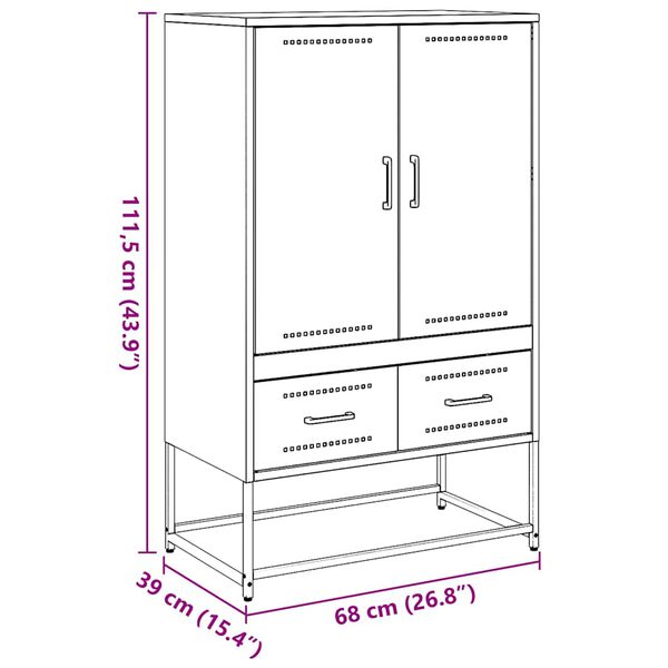 vidaXL Ντουλάπι Ανθρακί 68x39x111,5 εκ. από Χάλυβα