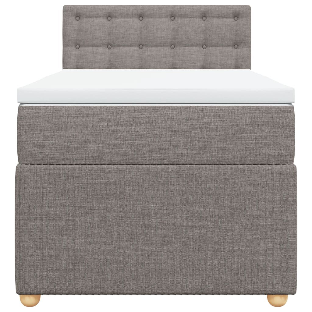 vidaXL Κρεβάτι Boxspring με Στρώμα Taupe 100 x 200 εκ. Υφασμάτινο