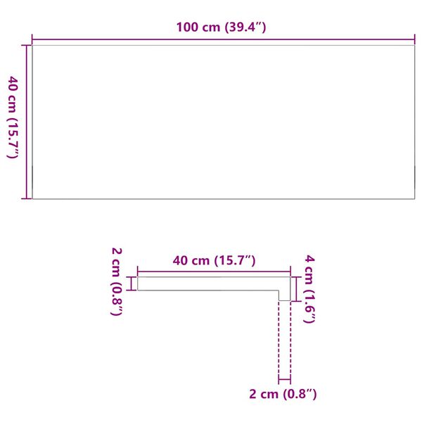vidaXL Περβάζια παραθύρων 2 τεμ. Σκ. Καφέ 100x40x2εκ. Μασίφ Ξύλο Δρυός