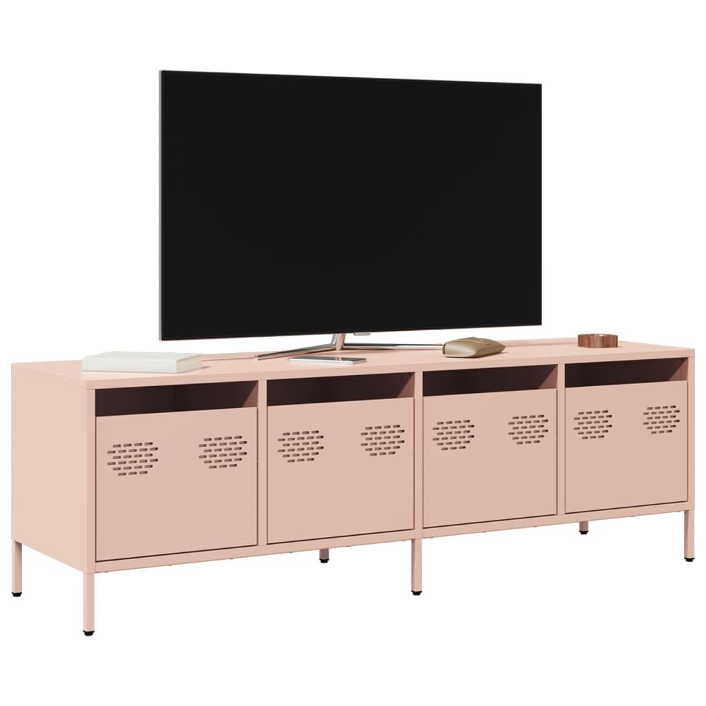 vidaXL Έπιπλο Τηλεόρασης Ροζ 135x39x43,5 εκ. Ατσάλι Ψυχρής Έλασης