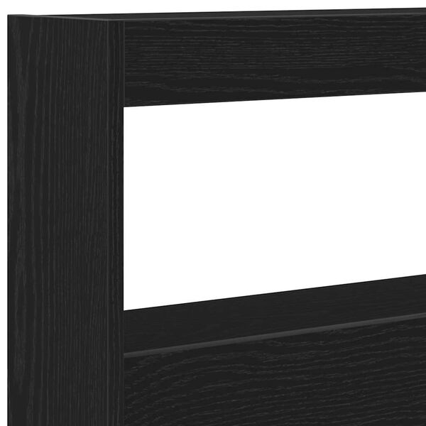 vidaXL Κεφαλάρι με Αποθηκευτικό Χώρο & LED Μαύρο Δρυς 180x17x102 εκ.
