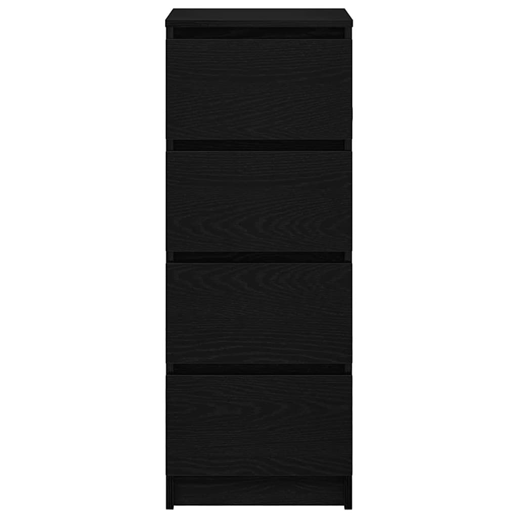 vidaXL Συρταριέρα Μαύρη βελανιδιά 37,5x35x99 εκ. Κατασκευασμένο ξύλο