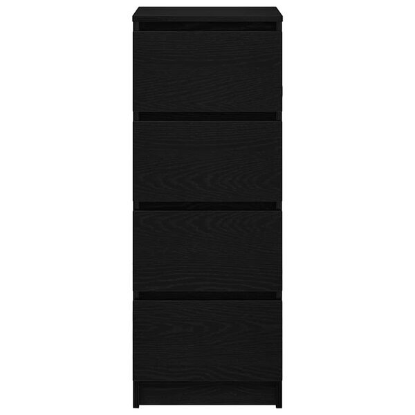 vidaXL Συρταριέρα Μαύρη βελανιδιά 37,5x35x99 εκ. Κατασκευασμένο ξύλο