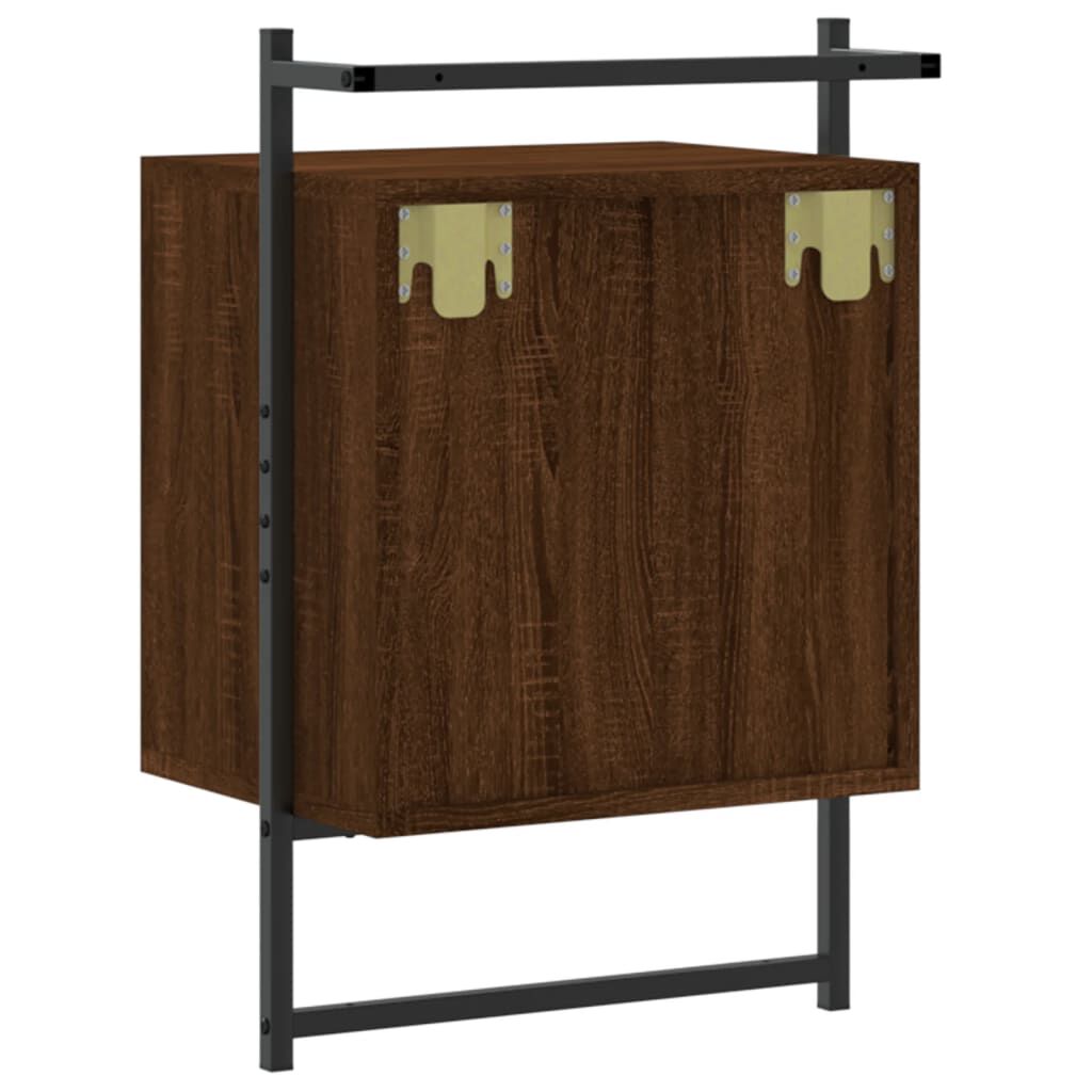vidaXL Κομοδίνα Επιτοίχια 2 τεμ. Καφέ Δρυς 40x30x61 εκ. Επεξ. Ξύλο